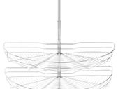 2-Tier Kitchen Wire Basket Silver 180 Degree 85x44x80 cm