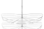 2-Tier Kitchen Wire Basket Silver 180 Degree 85x44x80 cm
