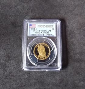2011-S, James Garfield Presidential One Dollar Coin - PCGS PR69, Deep Cameo ( First Strike )