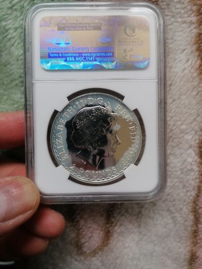 2014 GB Silver Prooflike 2 Pounds Coin