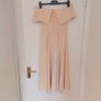 Peach/blush Bardot style off-shoulder midi dress UK8 Image 5