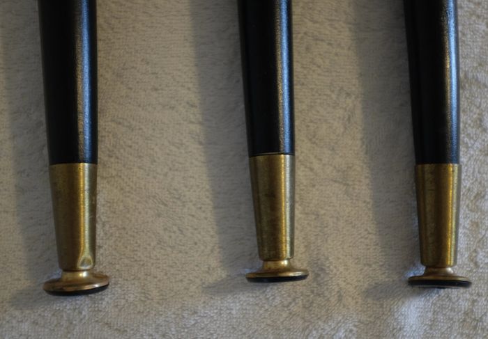Furniture Legs Set of 3 Mid-Century Black Lacquer
