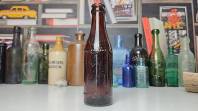 230 - Vintage Mineral Waters Distributors Mi-Wadi Clear Glass Decorative Collectible Bottle