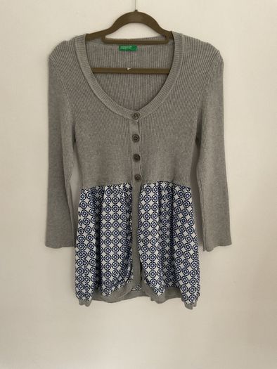 cardigan Bnwot small Benetton cardigan with satin peplum