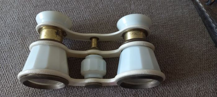 vintage Binoculars with leather case made in Russia