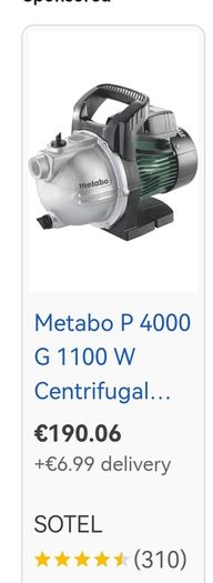 Metabo P 4000 G Garden pump 4000 l/h 46 m