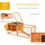 Rabbit Hutch with Run Wooden Guinea Pig Hutch Outdoor Bunny Cage Hide House with Sliding Tray, Hay Rack, Ramp, 156 x 58 x 68cm, Orange Image 6