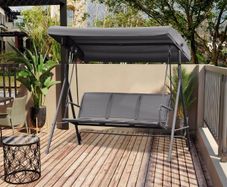 3 Seater Garden Swing Bench with Canopy