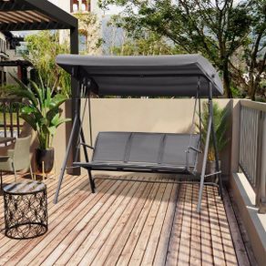 3 Seater Garden Swing Bench with Canopy