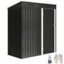 Outdoor Garden Shed 1.37 m 163x90x179 cm with Latch Door and Ventilation Slots, Dark Gray Image 5