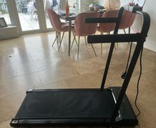Folding treadmill Q2 Pro speed 0-10km/hr. Practically new, used a few times only . Plastic seal still on main display . Foldable support bars