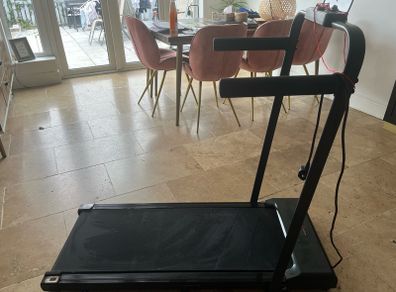 Folding treadmill Q2 Pro speed 0-10km/hr. Practically new, used a few times only . Plastic seal still on main display . Foldable support bars