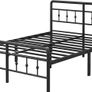 Small Double Bed Frame with Headboard and Footboard 120x190cm,46 cm High Bed frame small double with Steel Slats Support, Noise Free, Easy Assembly, Black Image 6