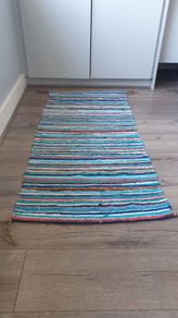 Cotton Chindi Rug Runner Multi Coloured Stripes Handmade Runner Floor Rag Rug Traditional Indian Carpet Mat for Hallways, Living Room  60cm x132 cm