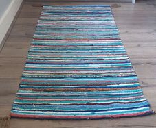 Cotton Chindi Rug Runner Multi Coloured Stripes Handmade Runner Floor Rag Rug Traditional Indian Carpet Mat for Hallways, Living Room  60cm x132 cm