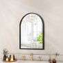 Arch Bathroom Mirror, Wall Mounted Mirrors, Black Vanity Wall Mirror Metal Frame home decor for Bedroom, Entryway, Living Room 40 x 50CM Image 4