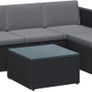 Luxury Rattan Corner Sofa Set with Footstool and Glass Coffee Table Image 3