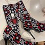 Tommy Hilfiger pointed block-monogram stiletto boots Image 6