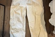 M&amp;S cream parachute pants trousers size 8