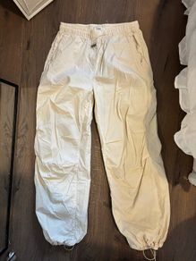 M&S cream parachute pants trousers size 8