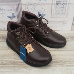 New mens Donnay leather casual chukka dark brown boots