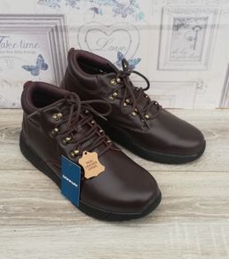 New mens Donnay leather casual chukka dark brown boots