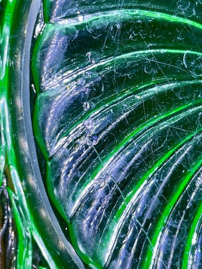 Uranium Green Vintage Glass Carnival Serving Bowl by Bagley UK