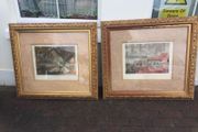 Set of two massive extra large framed Victorian prints