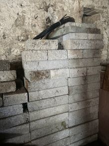 red bricks and cement blocks