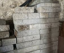 red bricks and cement blocks
