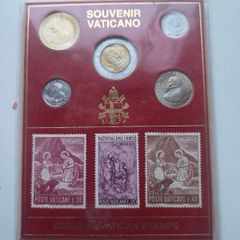 Vatican City Souvenir Coin and Stamp Set