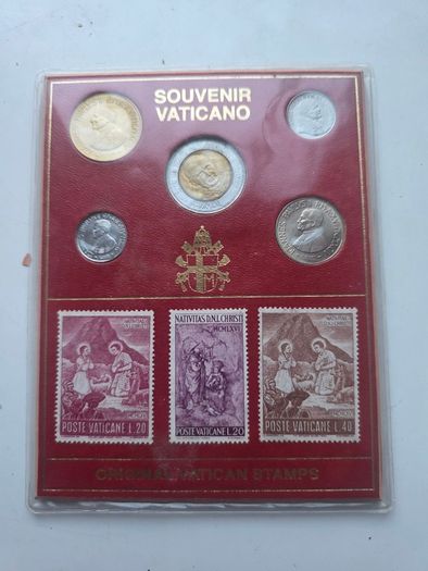 Vatican City Souvenir Coin and Stamp Set