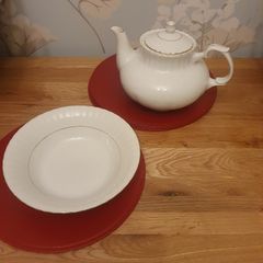 Teapot/Large China Tea Pot and Matching Bowl .. Price Drop