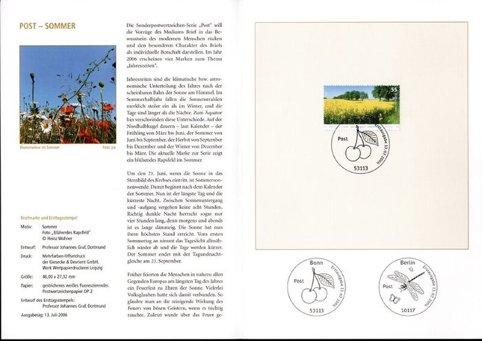 2006 Bundes Republic Deutschland (Germany) Federal Annual Stamp EFT Collection with 50 Images of contents