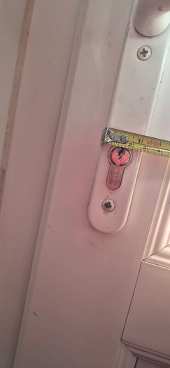 Old white door handle