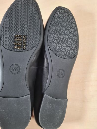 Womens Michael Kors Nori Flat Black Leather Ballet Pumps Slip On Shoes Size Uk 8 Eu 40-41 Brand New In Box