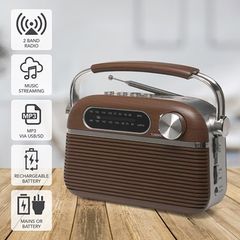 'Vintage' Rechargeable Portable Radio