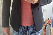 Ladies navy pinstripe suit size 8