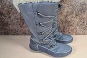 womens CLARKS WAVE WALK gore tex and wool high winter boots pull on Size UK 8 D EU 42