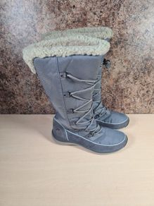 womens CLARKS WAVE WALK gore tex and wool high winter boots pull on Size UK 8 D EU 42