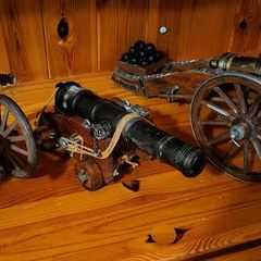 Collection of 3 heavy vintage decorative canons