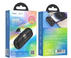Hoco B37-A5I Sailer Mini Pocket iP Capsule Power Bank 5000mAh Black
