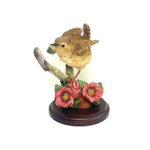 Vintage Wren With Pansies Figurine By Country Artist Andrew MacCallum