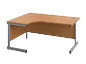 New Radial / Corner Desk 1800 x 1200mm - Nova Oak