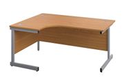 New Radial / Corner Desk 1600 x 1200mm - Nova Oak