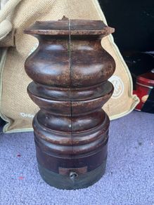 Brass and mahogany item