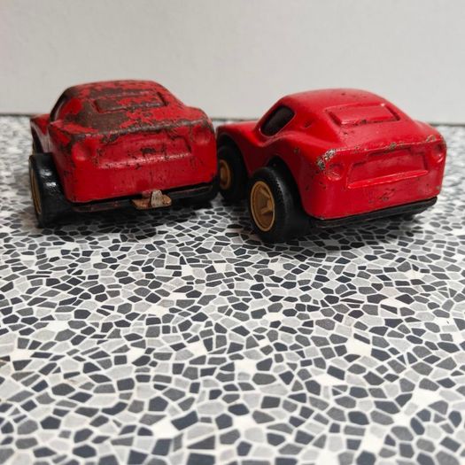 Pair of Tonka Mini Red Coupe Race Sports Cars from 1970s