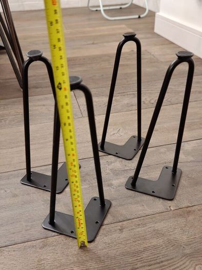 DT IRONCRAFT 30cm Black Steel Hairpin Furniture Legs (Set of 4)