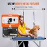 Dog Grooming Table Two Arms with Clamp, 915 x 610mm Dog Grooming Station, Foldable Pets Grooming Stand for Medium and Small Dogs, Free Two No Sit Haunch Holder with Grooming Loop, Bearing 150kg Image 2