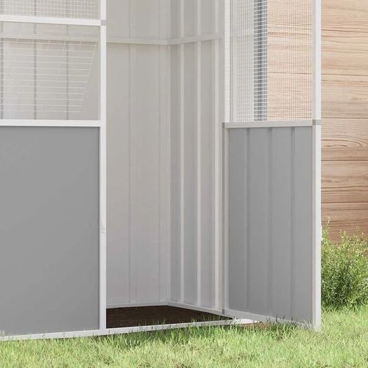 Bird Cage Grey 215x78x200 cm Galvanised Steel